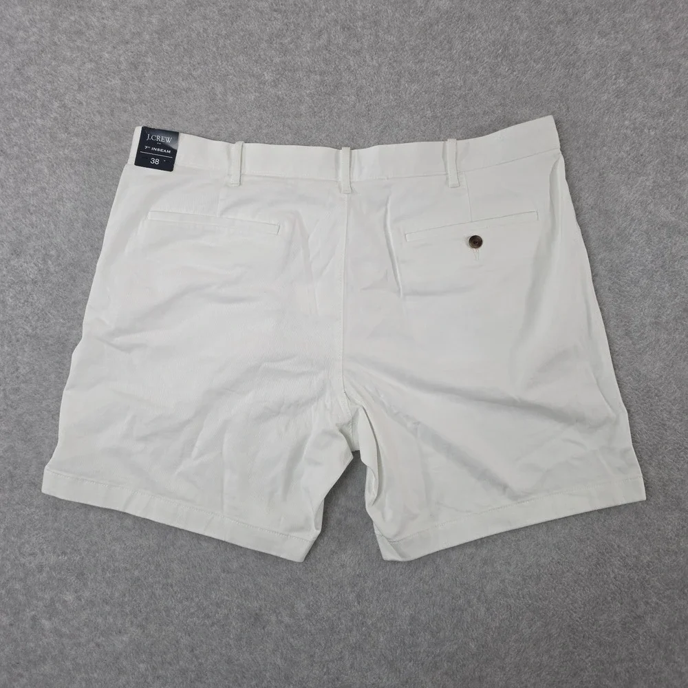 J. Crew 7 Inch Inseam Chino Shorts Men's Size 38 White Classic Fit NWT  $70